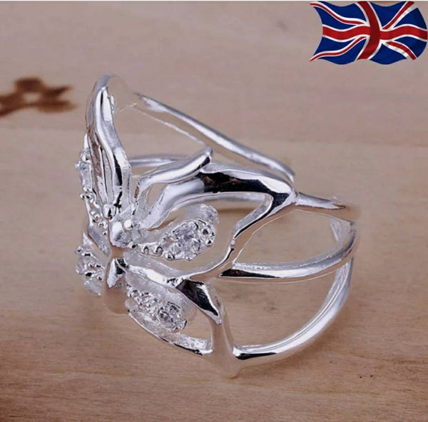 Silver Butterfly Ring | Women's Butterfly Ring | AmiraByOualialami