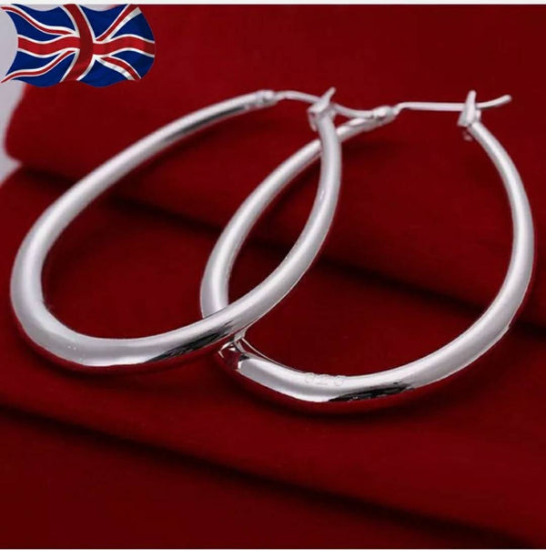 Silver U-Shaped Hoop Earrings | Hoop Earrings | AmiraByOualialami
