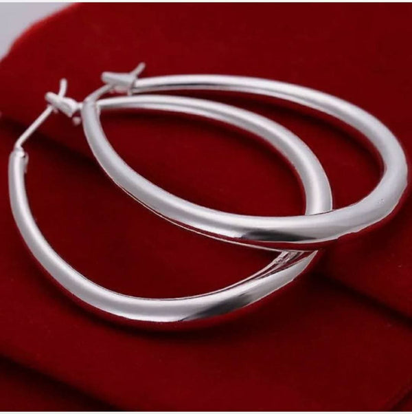 Silver U-Shaped Hoop Earrings | Hoop Earrings | AmiraByOualialami