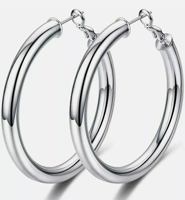 Plated Hoop Earrings | Plated Hoop Silver Earrings | AmiraByOualialami