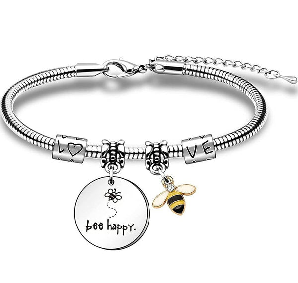 Charm Bee Happy Bracelet | Bee Happy Bracelet | AmiraByOualialami
