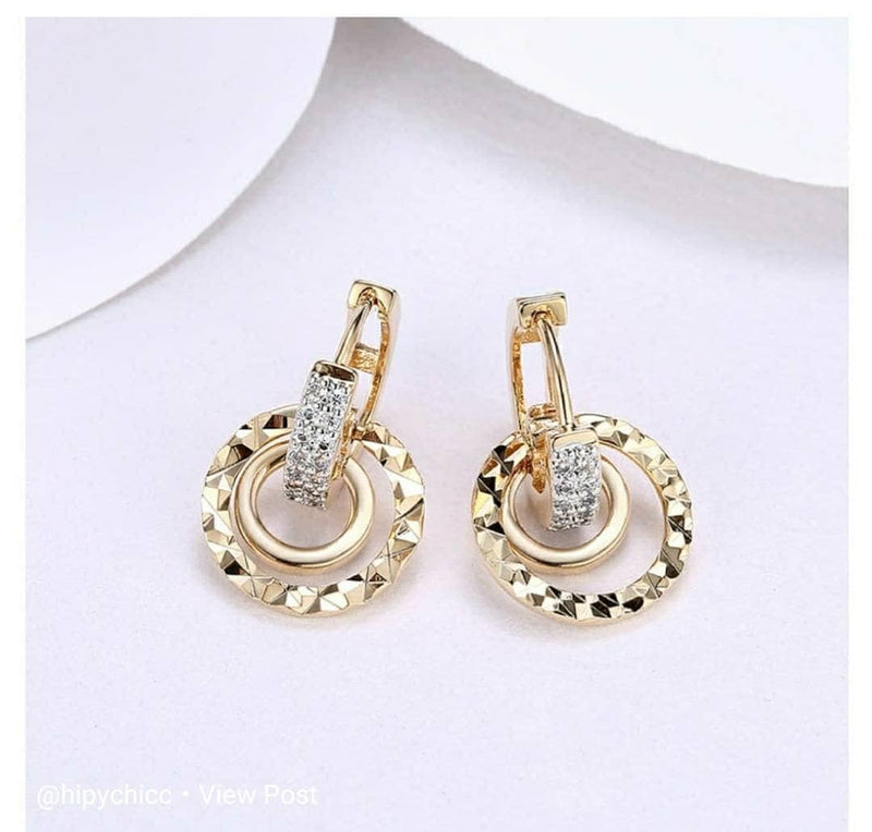 Silver and Gold Stud Earrings Circle shape for Women Girls uk