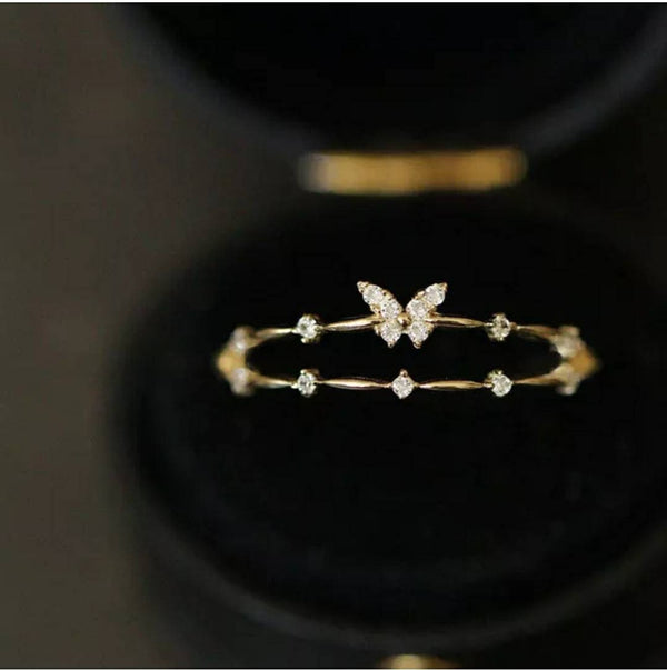 Dainty CZ Butterfly Ring | CZ Butterfly Ring | AmiraByOualialami