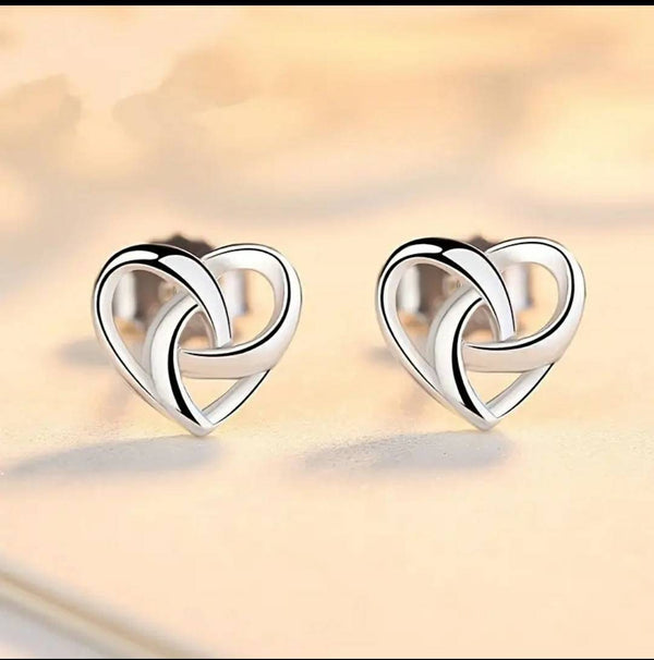 Unique Sweet Love Heart Stud Earrings, Plain Stud Earrings , stud earrings , everyday wear earrings , Present Jewelry Gift For Women