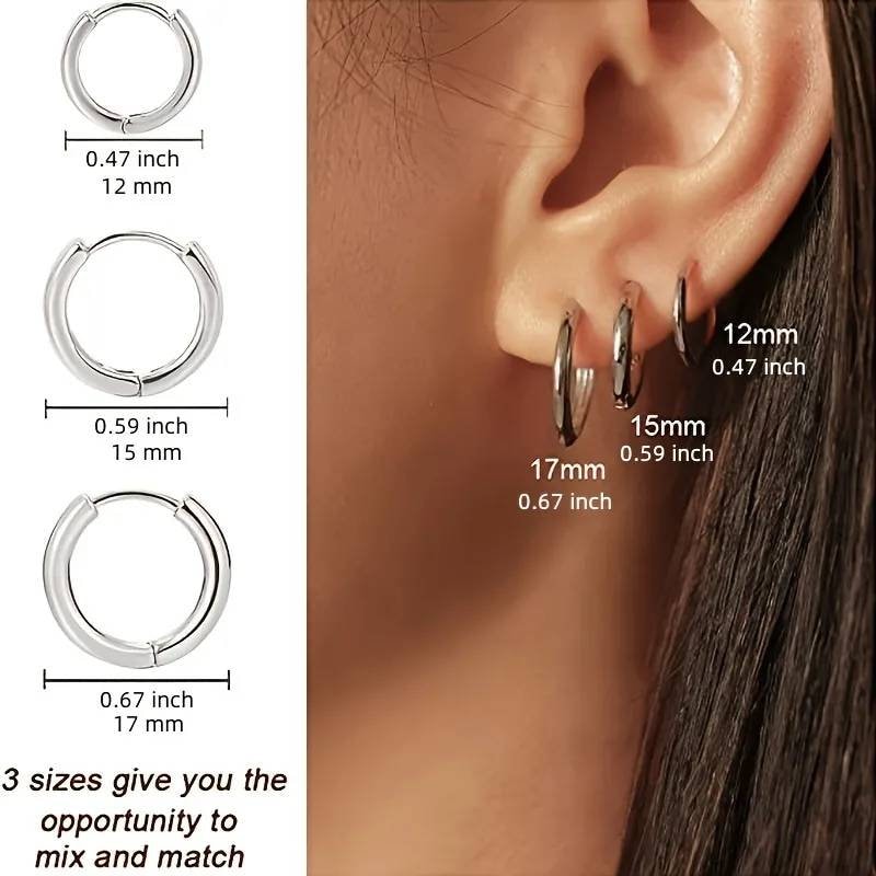 Women's Hoop Earrings | Set of 3 Hoop Earrings | AmiraByOualialami